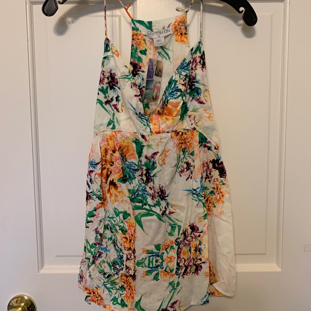 Floral top, spaghetti straps